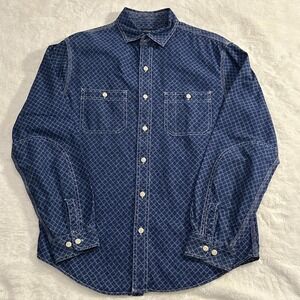 Land's End Men's Tailored Fit Western Print Long Sleeve Button Down Shirt 15